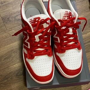 New Balance Red and White Athletic Shoes